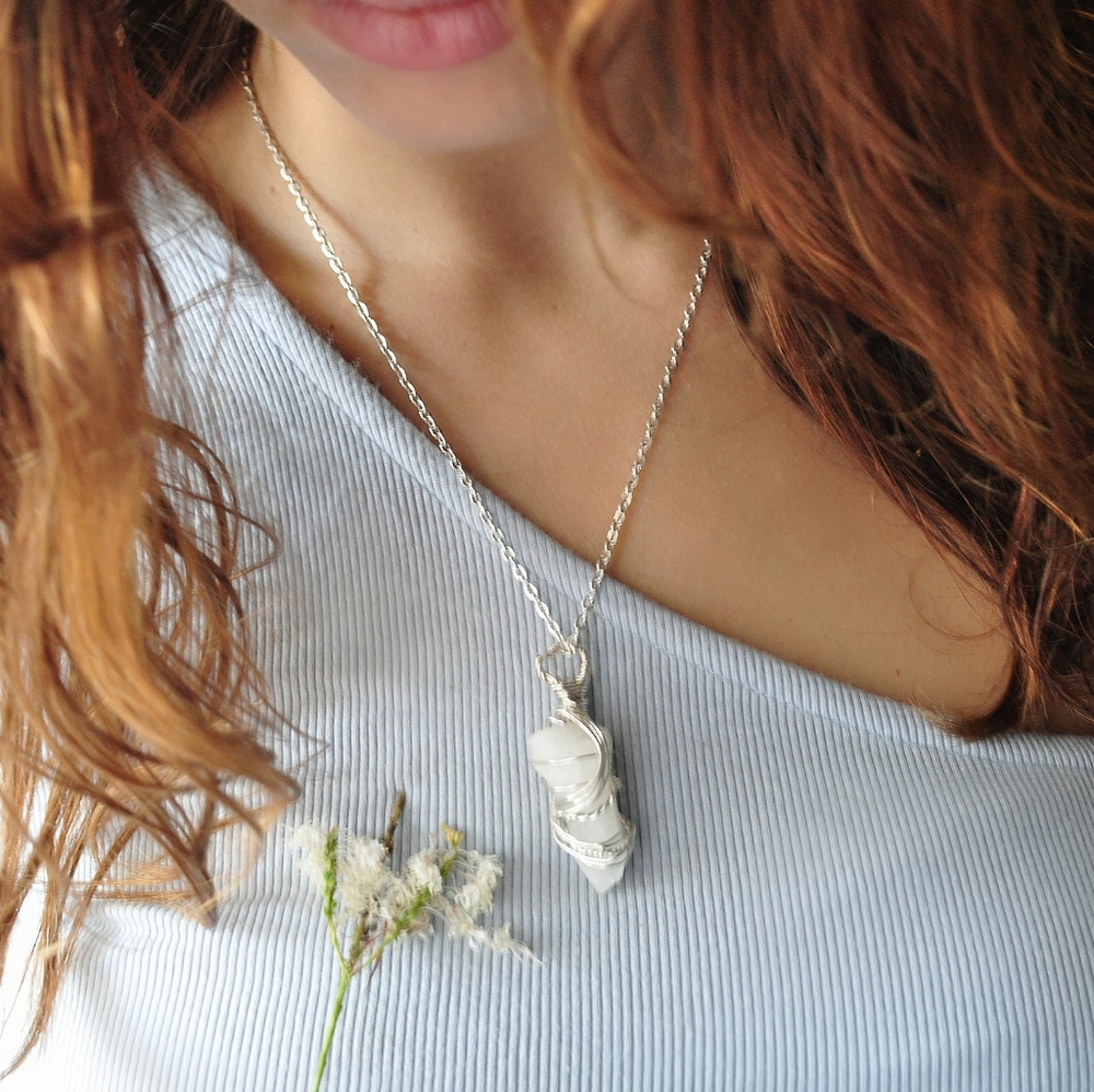 Raw Crystal jewelry necklace